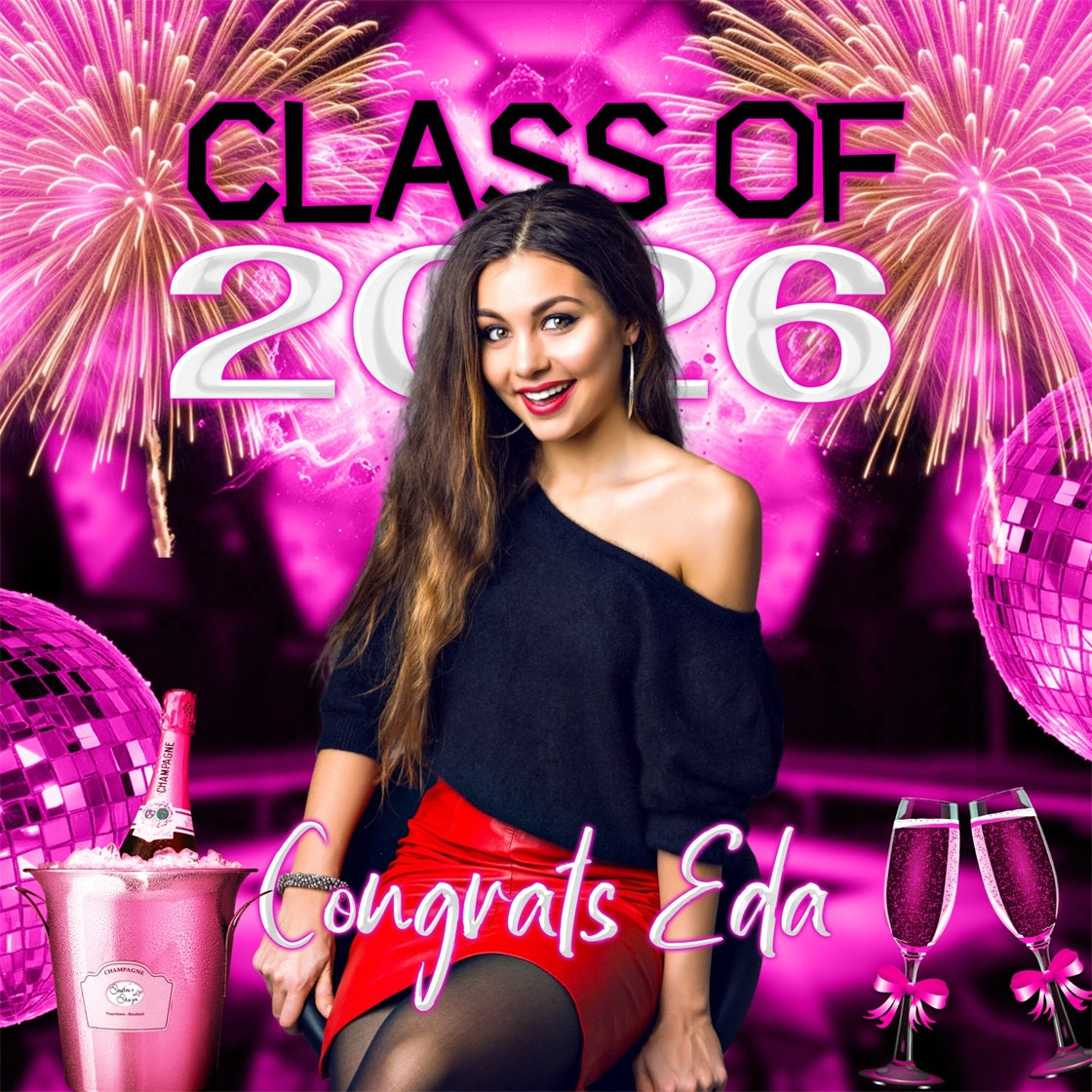 Prom Backdrop Rosa Champagner Feuerwerk Custom Party Graduation Backdrop LXX6-187
