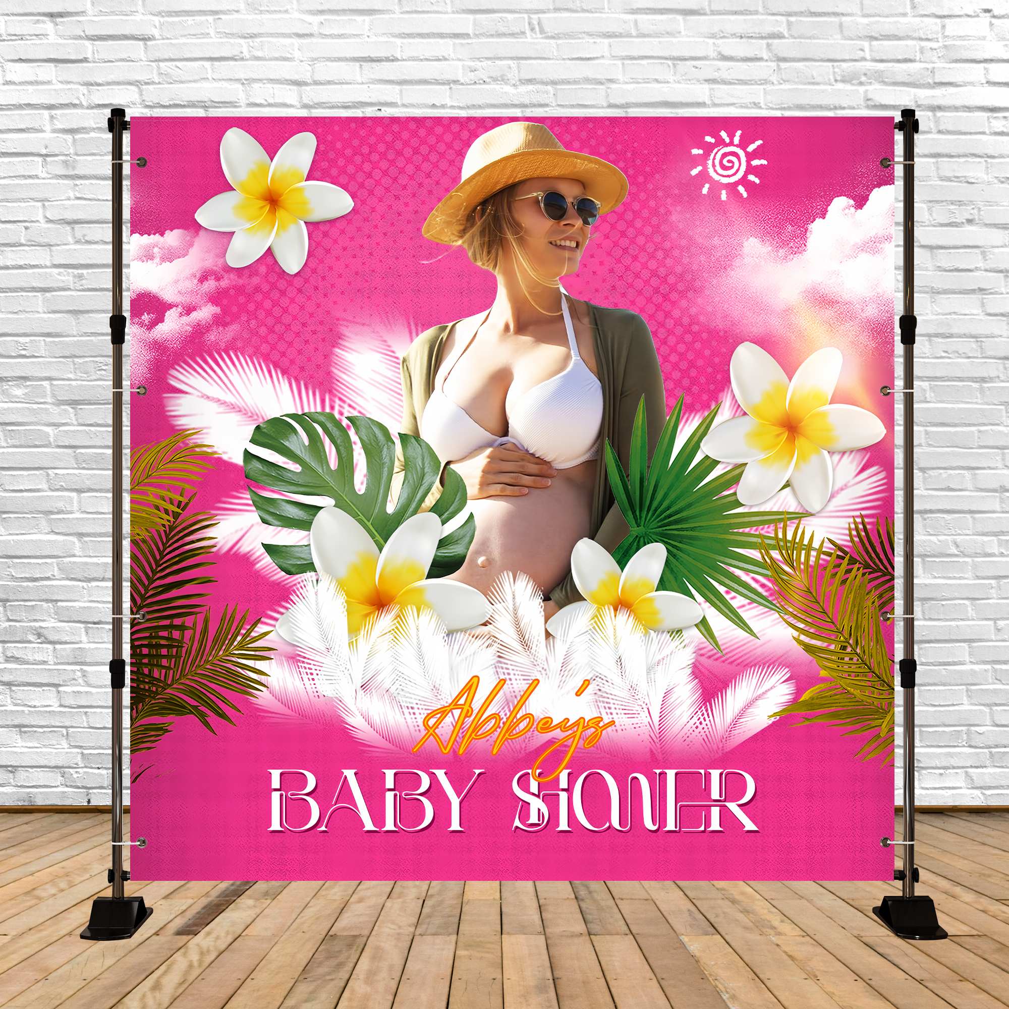 Benutzerdefinierte Baby Dusche Hintergrund Tropical Bloom Sommer Hintergrund LXX6-219