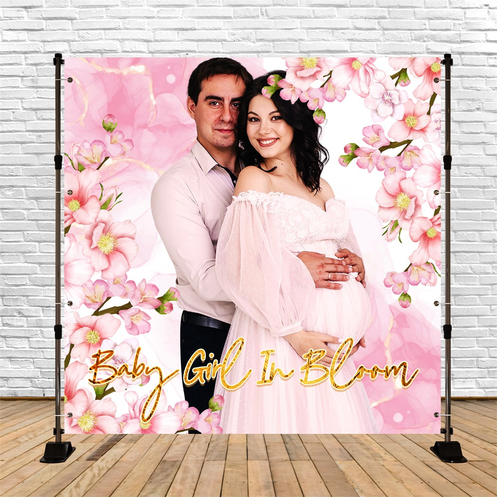 Baby Shower Backdrops Rosa Blütenblätter Umarmung Personalisierte Backdrop LXX6-232