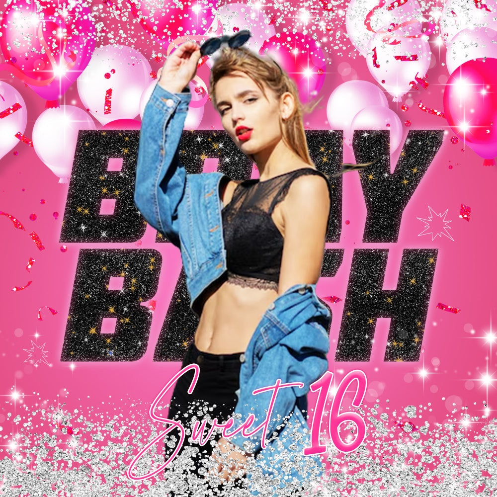 Happy Birthday Backdrops Konfetti Traum Sweet 16 Custom Backdrop LXX6-60