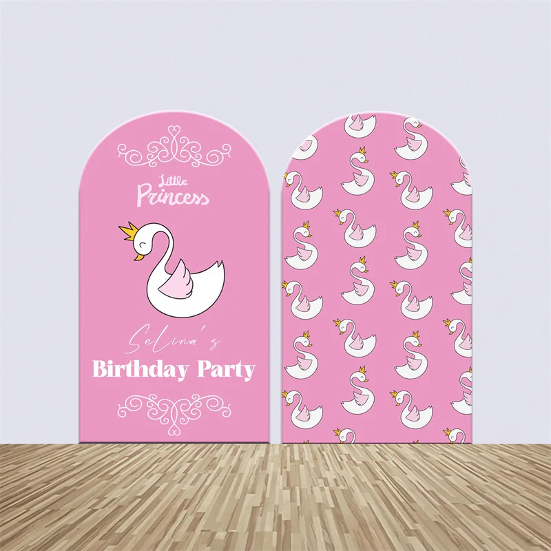 Geburtstag Party Backdrop Rosa Schwan Prinzessin Bogen Backdrop Kit LXX6-67