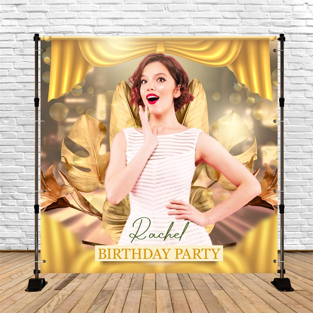 Personalisierte Backdrop für Geburtstag Chic Leaf Luxury Backdrop LXX6-83