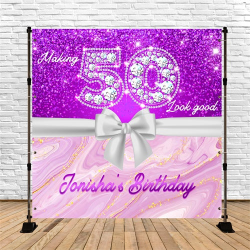 50. Geburtstag Backdrop Glitter Diamond Glam Custom Backdrop LXX6-90
