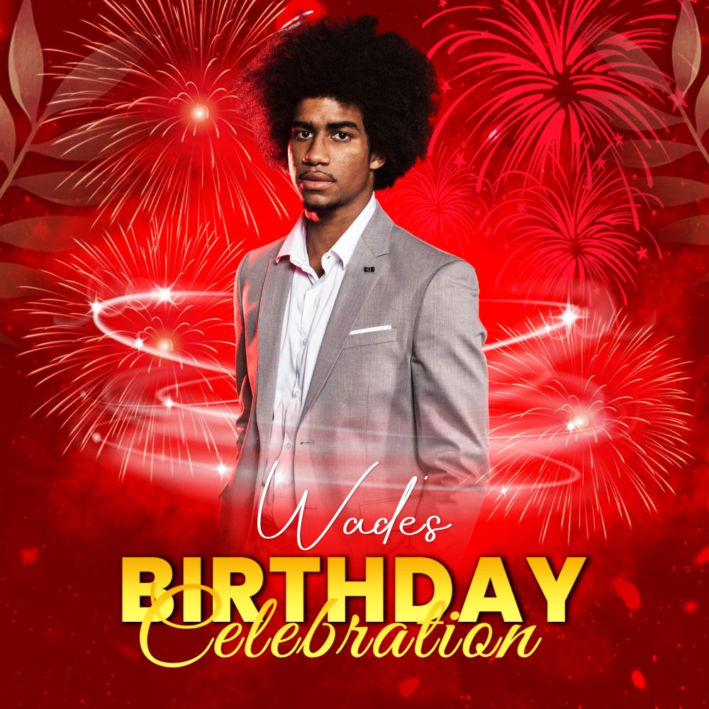 Backdrop für Geburtstagsparty Rot Glow Feuerwerk Customized Backdrop LXX6-91