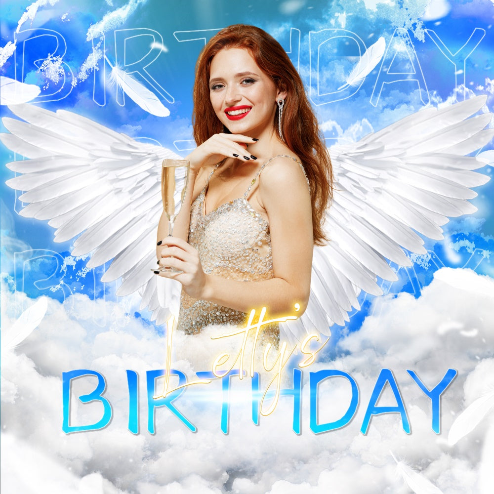 Custom Backdrop für Geburtstagsparty Glow Wings Sky Backdrop LXX6-96