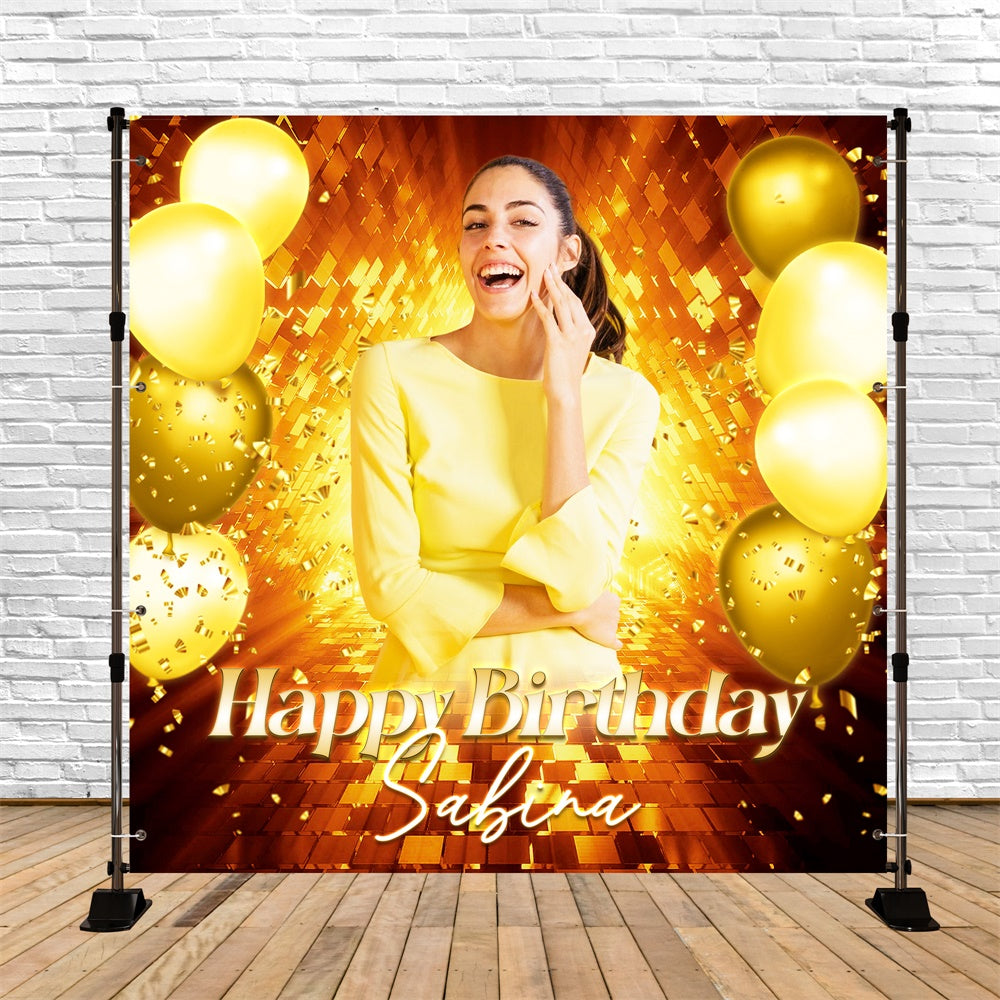 Customized Backdrop für Geburtstag Konfetti Gold Glow Backdrop LXX6-98