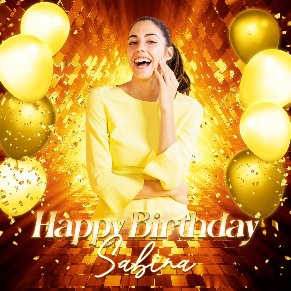 Customized Backdrop für Geburtstag Konfetti Gold Glow Backdrop LXX6-98