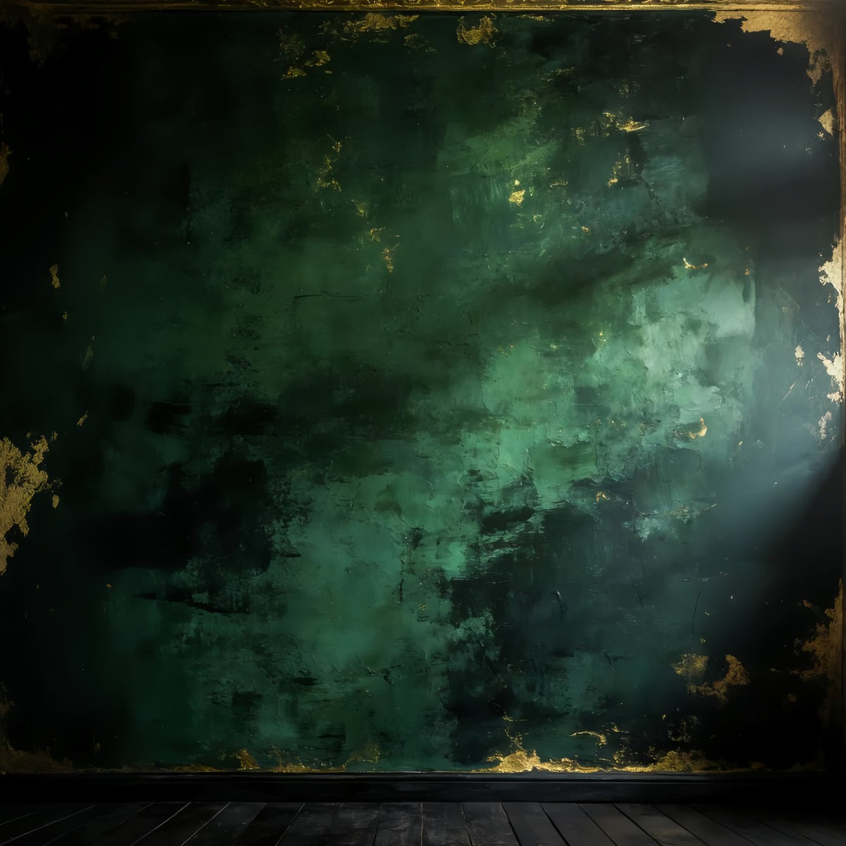 Studio-Porträt-Hintergrund Patina-Betonwandstruktur Smaragdgrüner Hintergrund LXX61-13