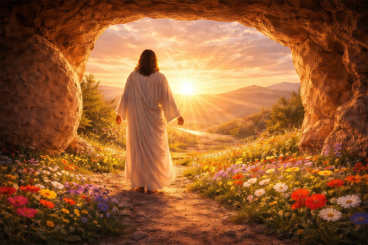 Christlicher Oster-Fotohintergrund „Er ist auferstanden“ Oster-Bildhintergrund „Glory Glow“ LXX61-138