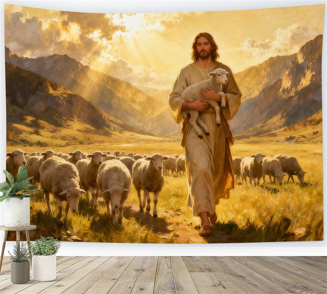 Christlicher Ostern Foto Hintergrund Er ist auferstanden Hirte Ostern Hintergrund LXX61-144