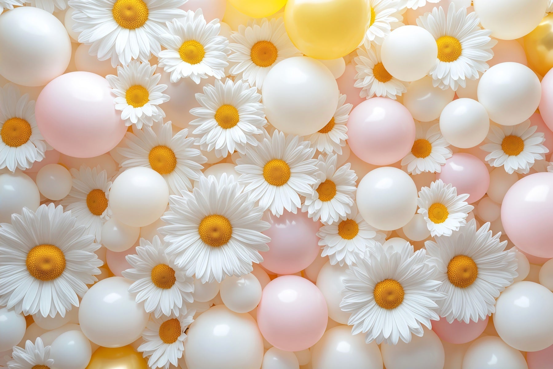 Gänseblümchen-Fotohintergrund Weiche Ballonblumenwand Blumenfotografie-Hintergründe LXX61-209