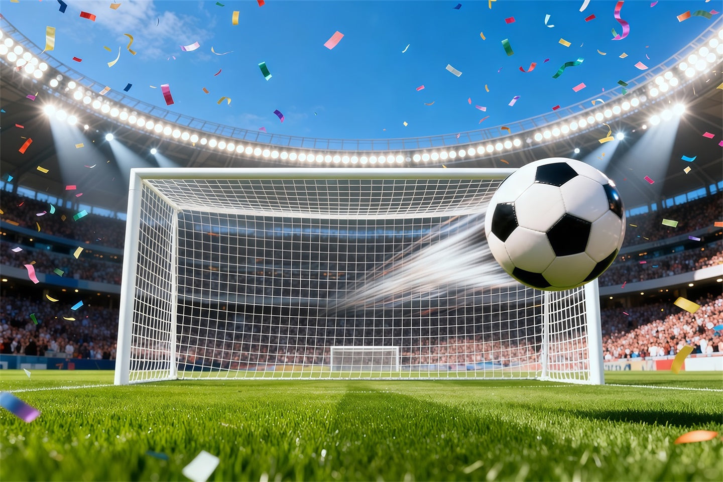 Fußballstadion-Hintergrund Feld Sieg Tor Moment Sportfotografie-Hintergründe LXX61-215