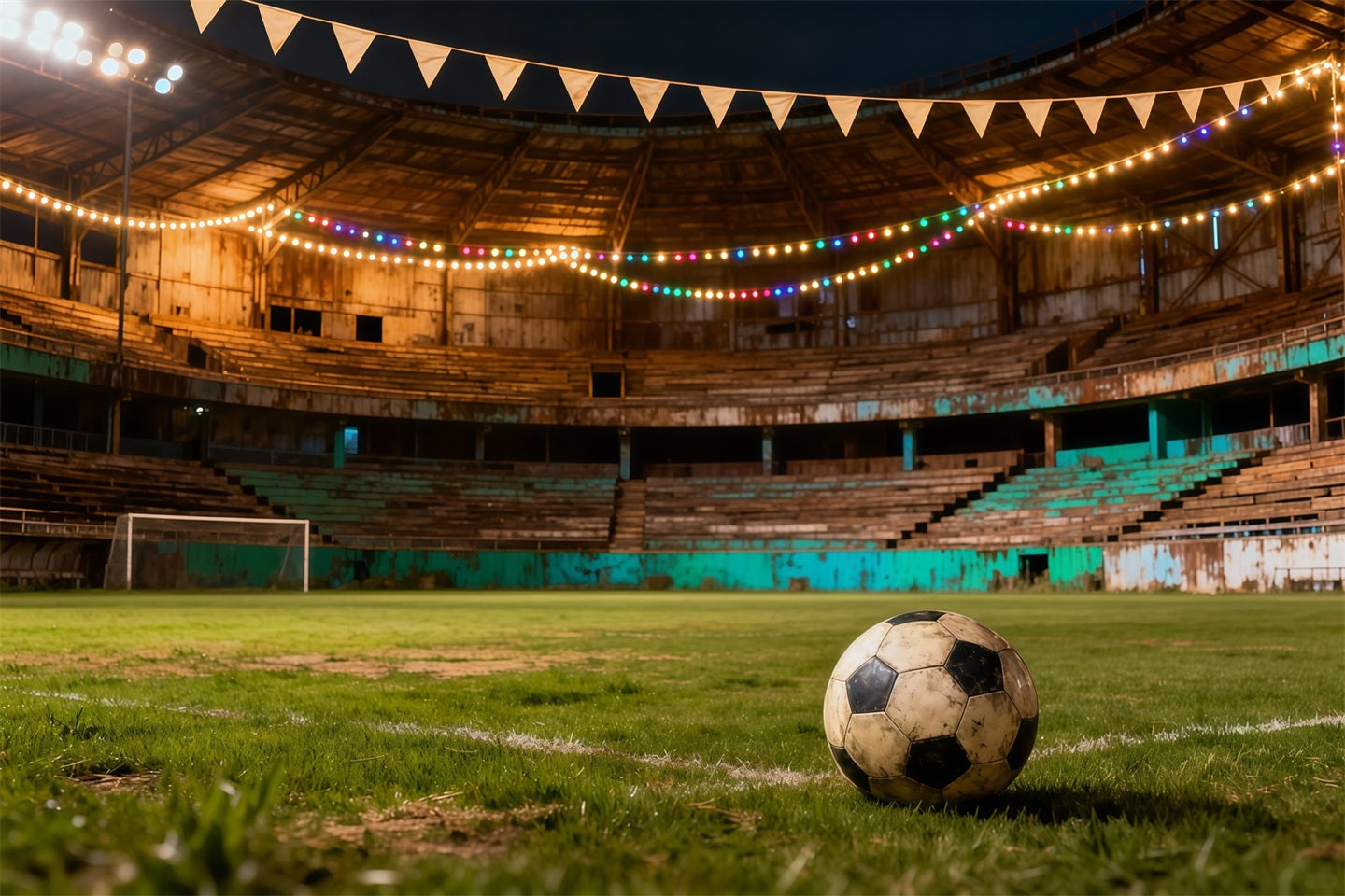 Fußballfoto-Hintergrund Nachtstadion Feierlichter Sportfoto-Hintergrund LXX61-216