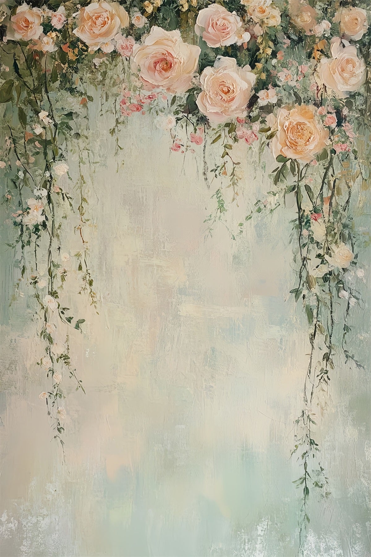 Studio-Porträt-Hintergründe Romantische Blush Rose Cascades Porträt-Hintergrundideen LXX61-23