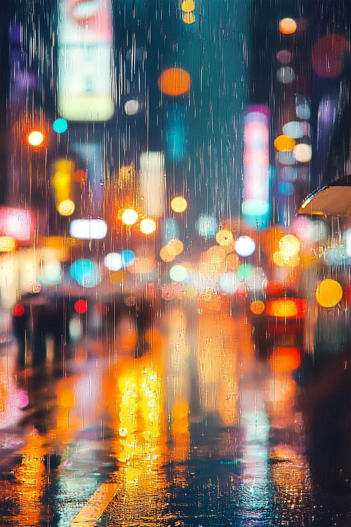 Porträt-Studio-Hintergründe Regenreiche Neonstadt Bokeh Professioneller Porträt-Hintergrund LXX61-25