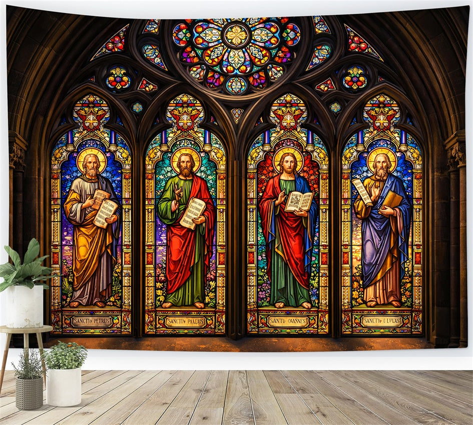 Ideen für Oster-Kirchenhintergründe Heilige Apostel Kathedrale Glas-Fotohintergrund für Ostern LXX61-54