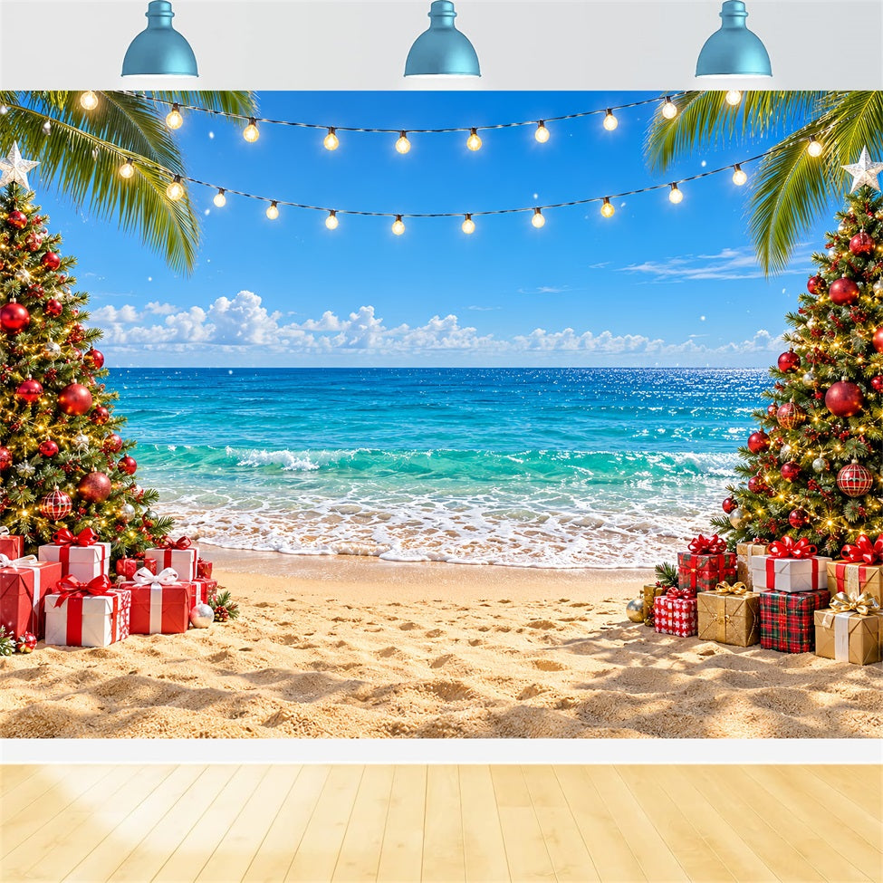 Tropischer Weihnachtshintergrund Strandfest Weihnachten Im Juli LXX610-186