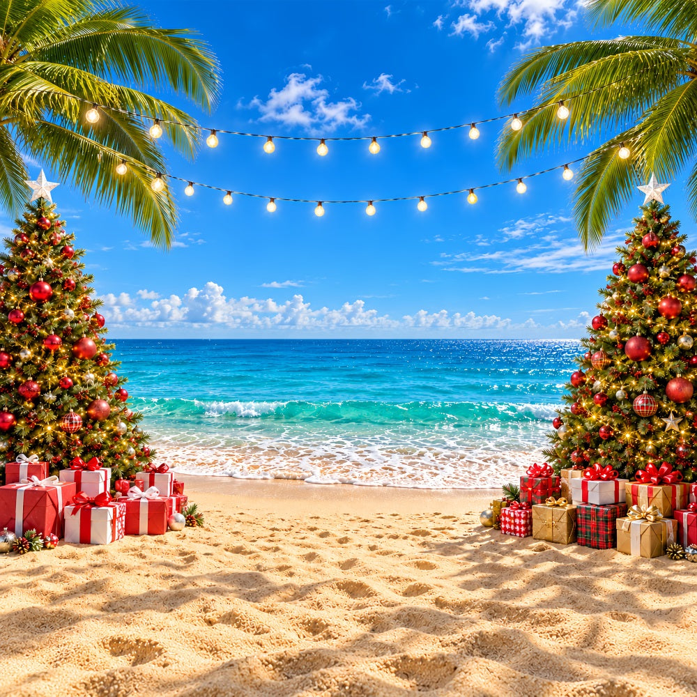 Tropischer Weihnachtshintergrund Strandfest Weihnachten Im Juli LXX610-186