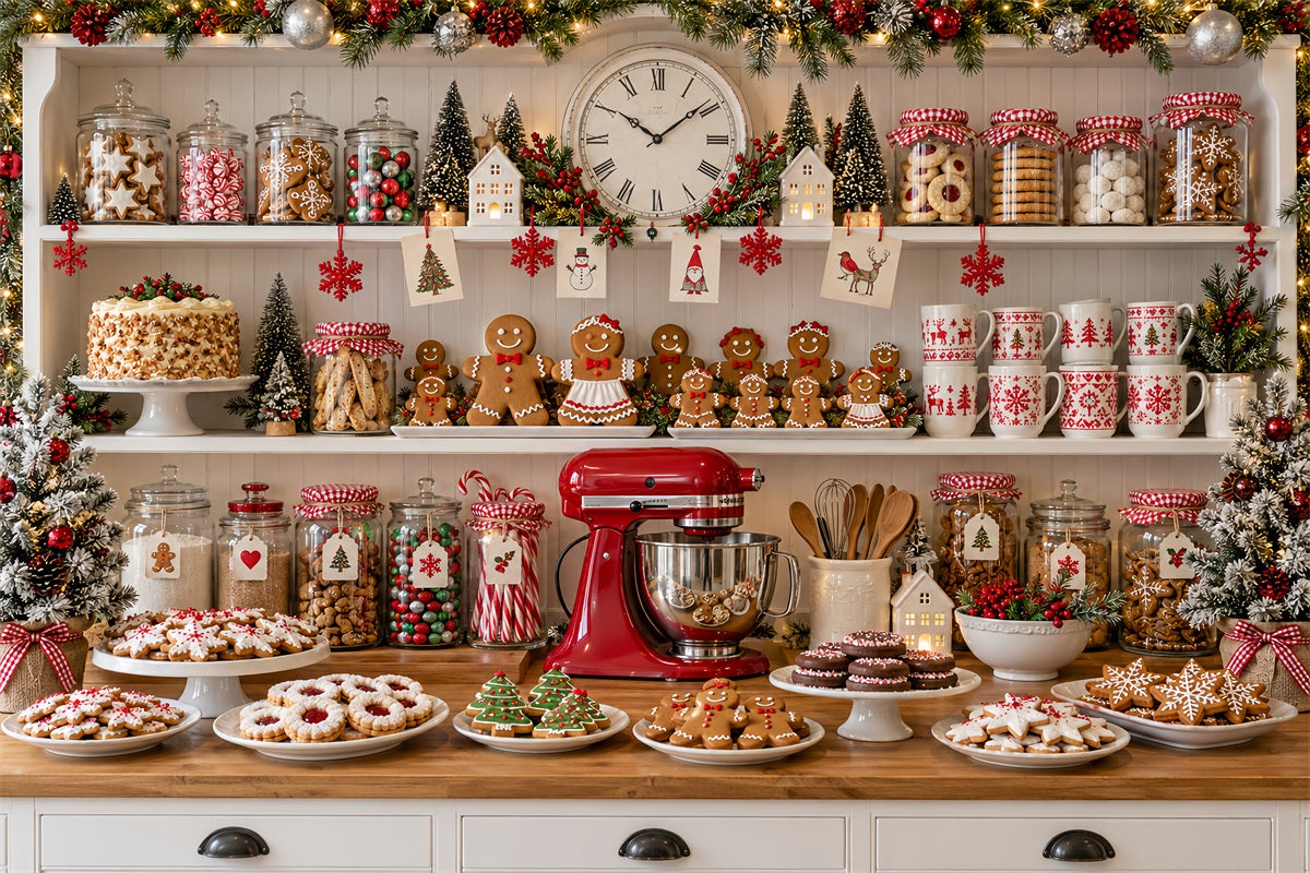 Weihnachtlicher Küchenhintergrund Keksebacken Lebkuchen-Auslage LXX610-189