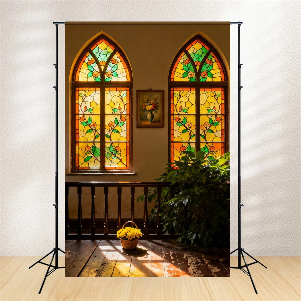 Buntglasfenster-Hintergrund Kirche Religiöse Oster-Hintergründe für die Fotografie LXX62-40