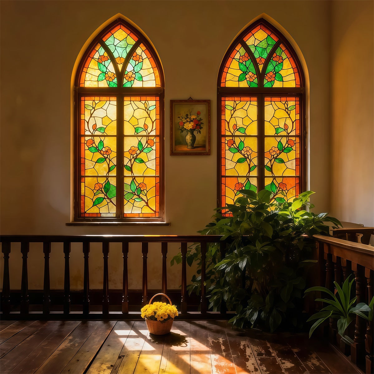 Buntglasfenster-Hintergrund Kirche Religiöse Oster-Hintergründe für die Fotografie LXX62-40