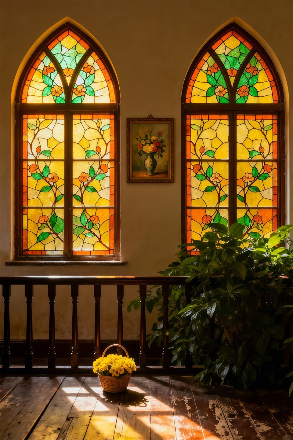 Buntglasfenster-Hintergrund Kirche Religiöse Oster-Hintergründe für die Fotografie LXX62-40