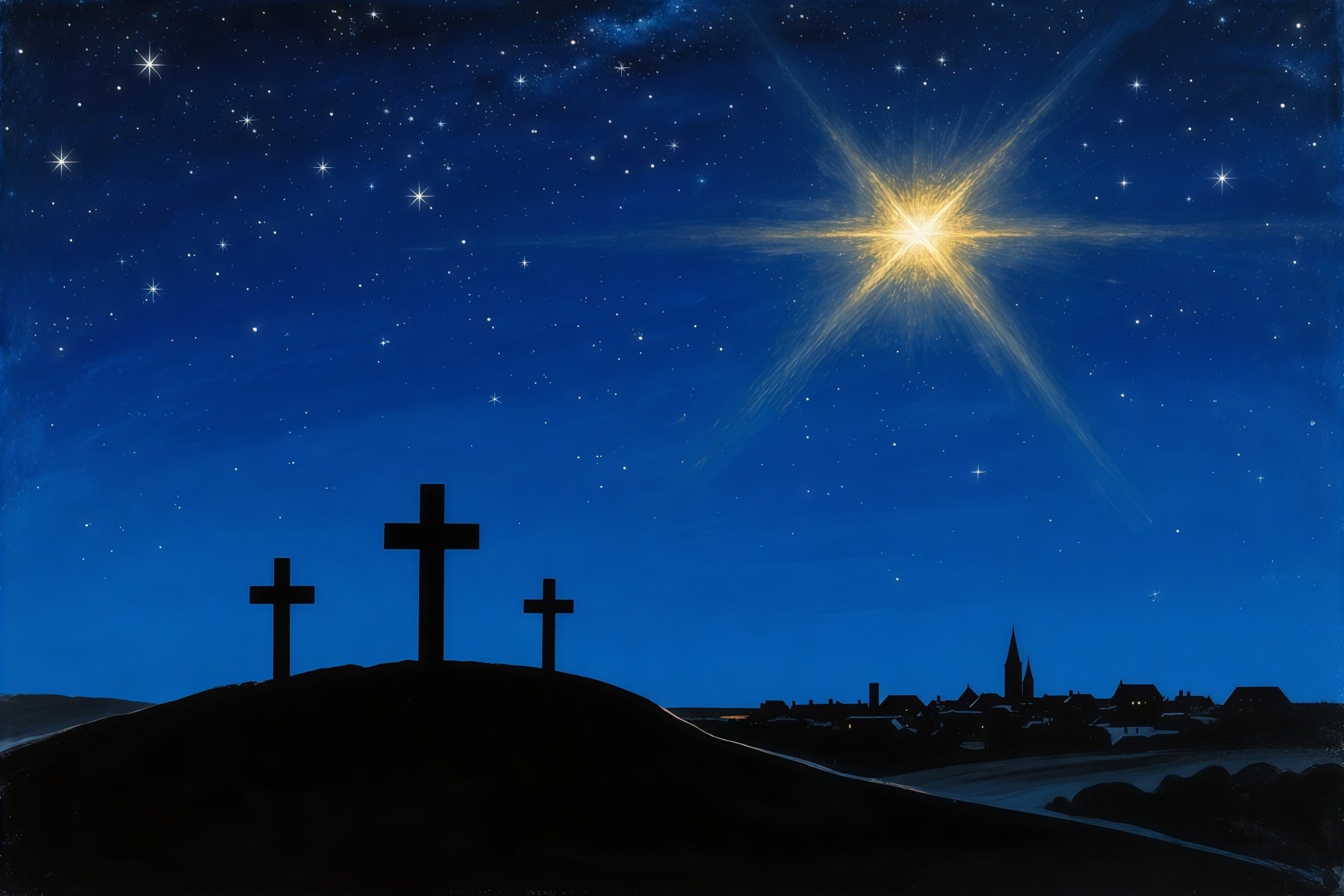 Oster-Kirchen-Hintergründe Bethlehem Strahlender Leitstern Oster-Hintergrund für Fotos LXX62-45