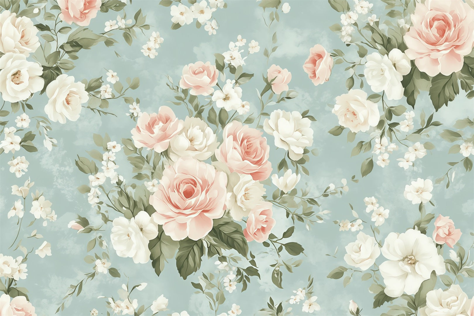 Muttertags-Porträt-Hintergrund Vintage-Blaue-Rose-Botanik-Muttertags-Hintergrund LXX63-3