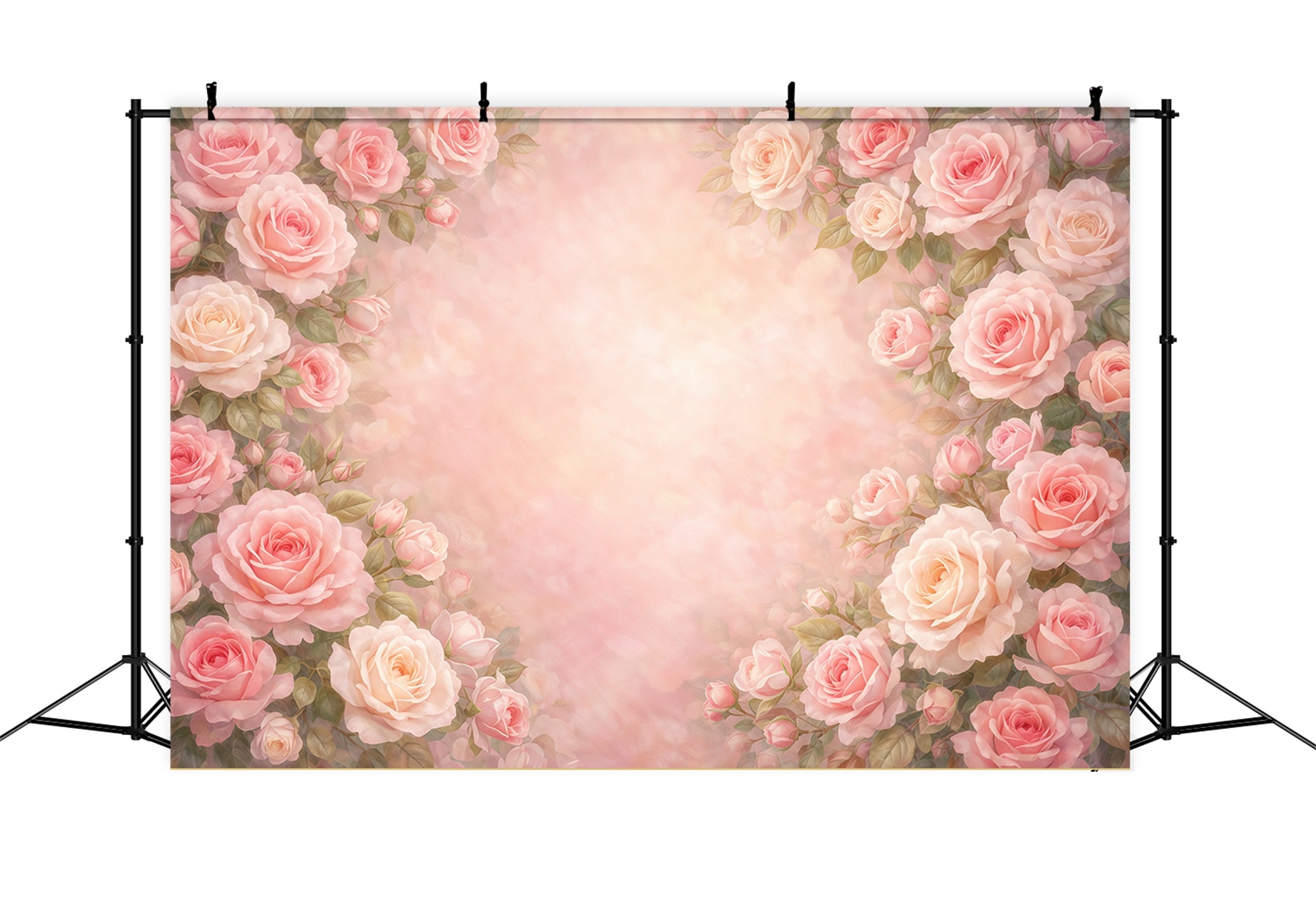 Verträumter Soft-Focus-Hintergrund zum Muttertag – Zartrosa Rosenblüten-Fotohintergründe zum Muttertag LXX63-34