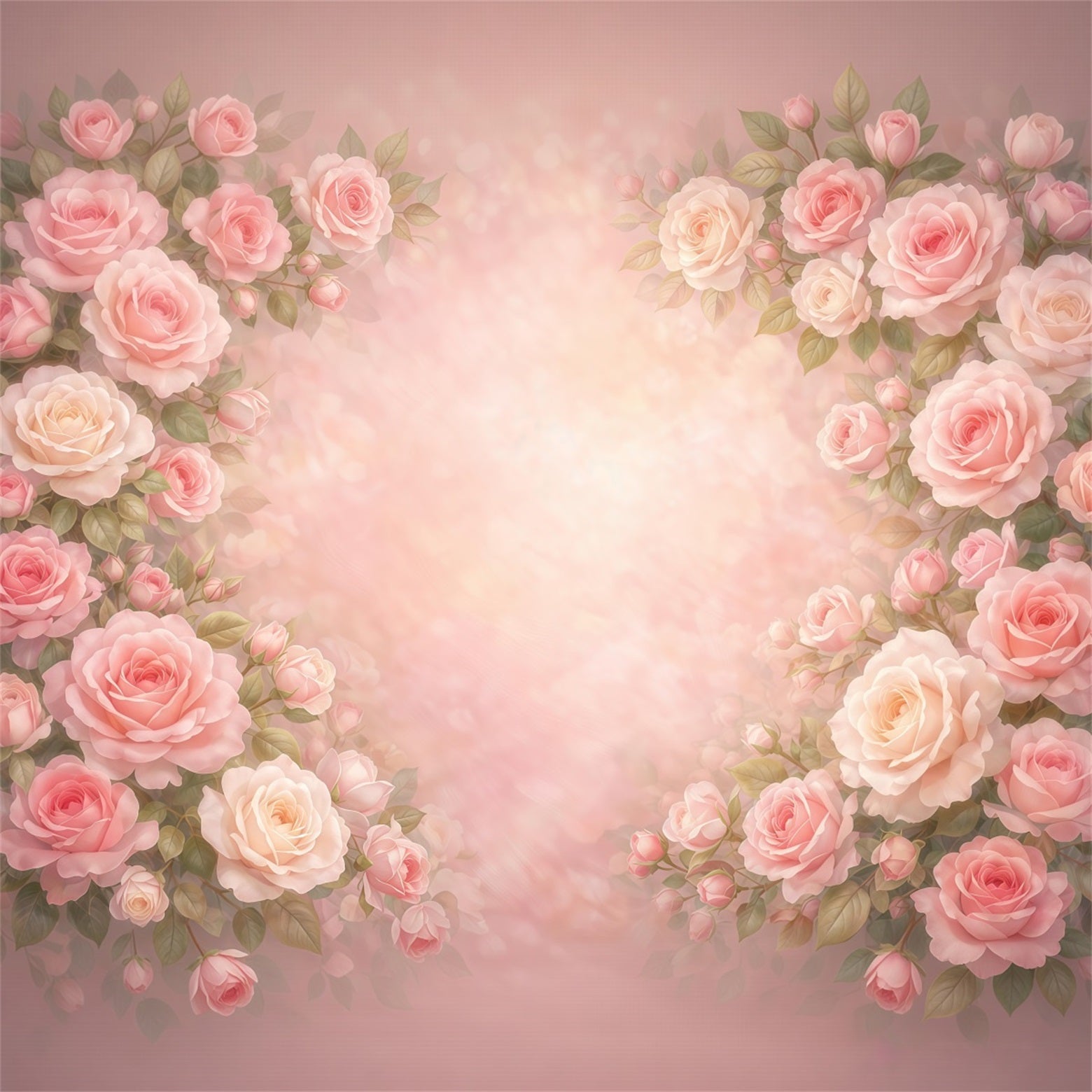 Verträumter Soft-Focus-Hintergrund zum Muttertag – Zartrosa Rosenblüten-Fotohintergründe zum Muttertag LXX63-34
