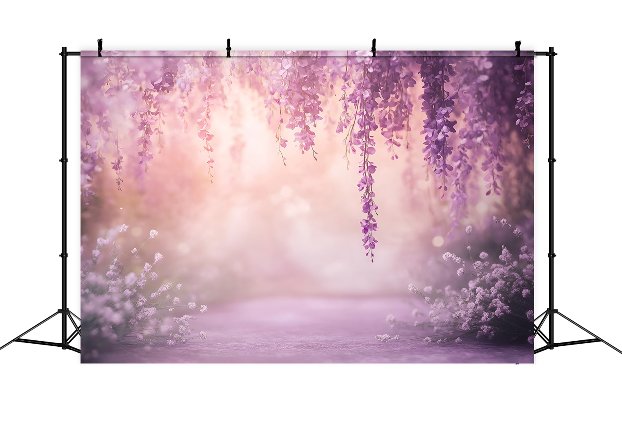 Lavendelstrauß Muttertag-Hintergrund – Sanfter Pastell-Glyzinien-Blüten-Unschärfe-Hintergrund Muttertag LXX63-47