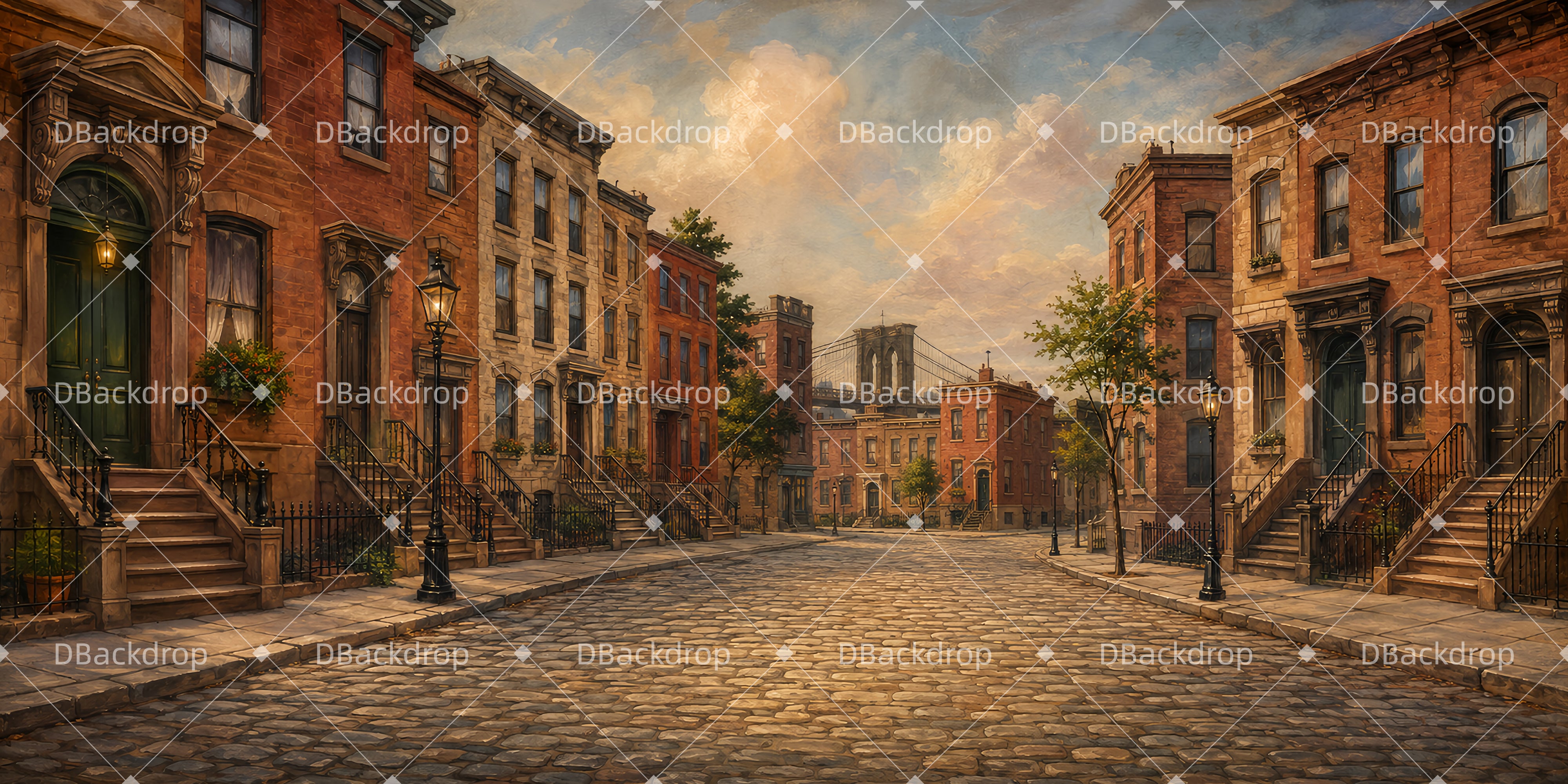 Großer Bühnenhintergrund Brooklyn Street Theaterkulisse LXX66-T118