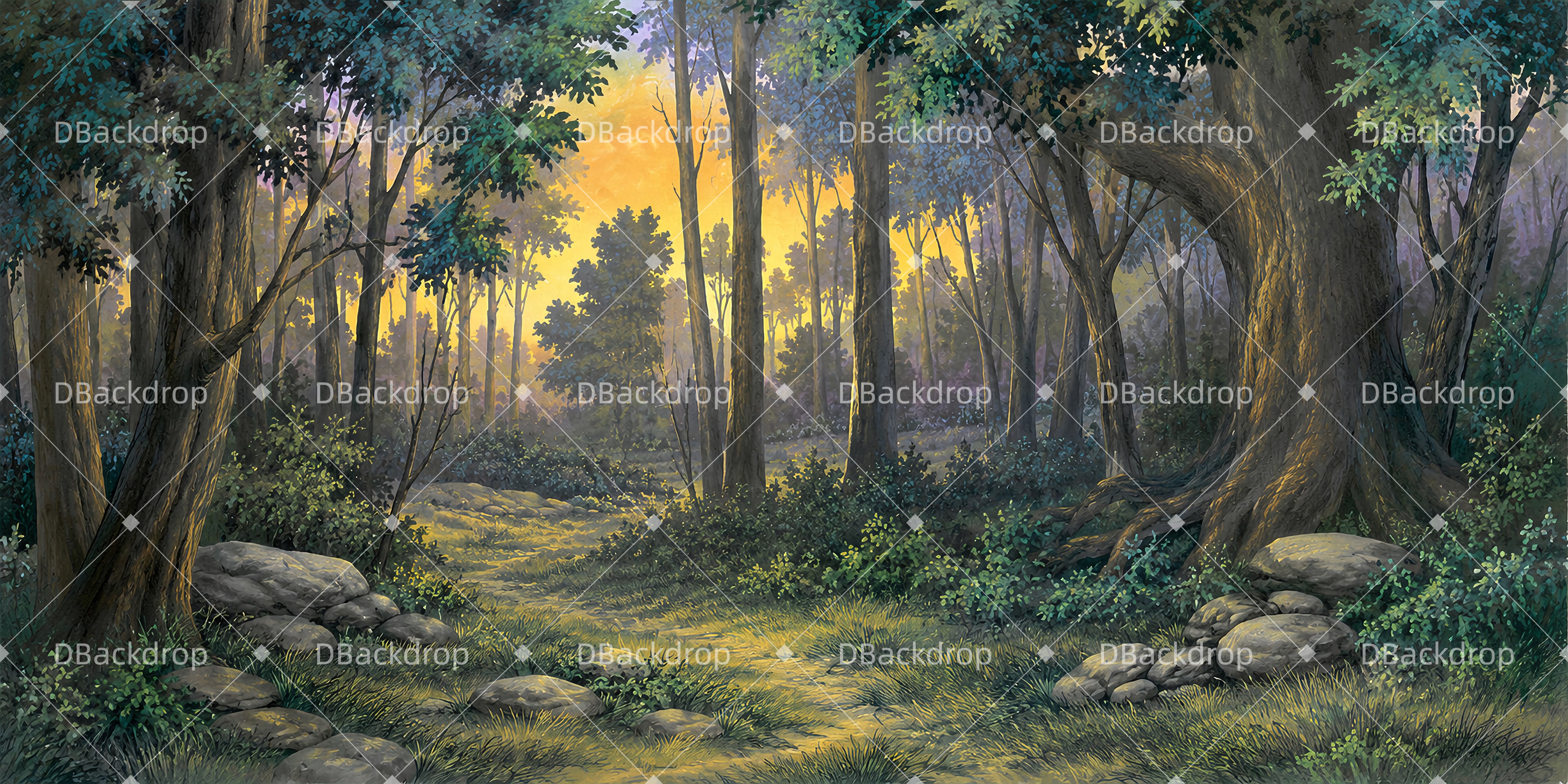 Schultheater Hintergrund Arden-Dickicht Waldkulisse LXX66-T132