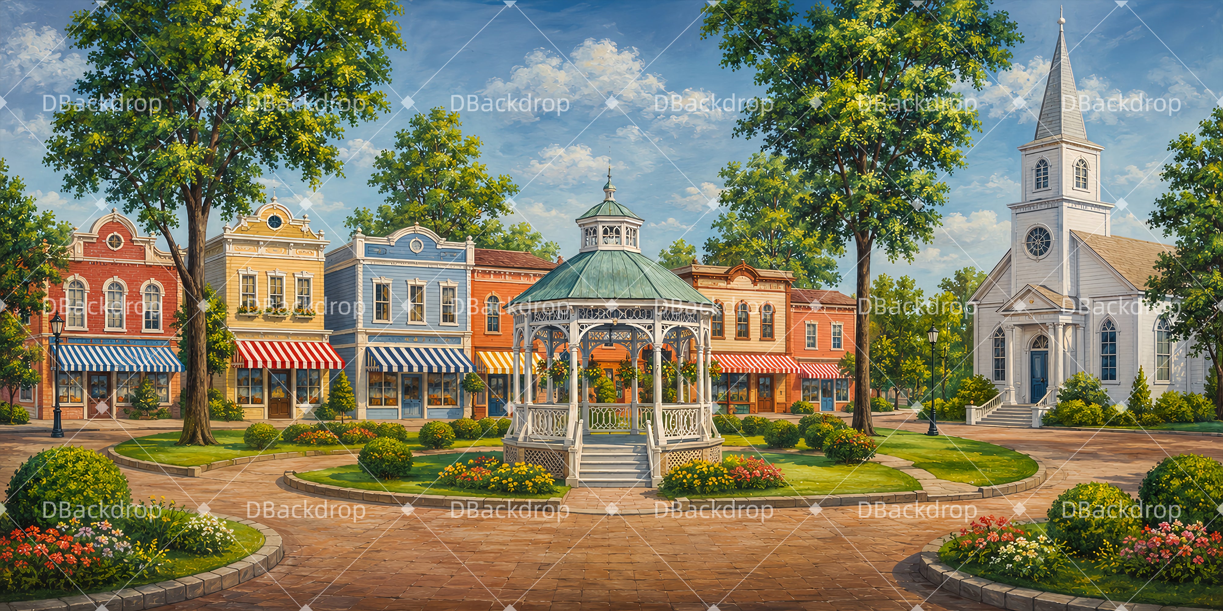 Theater Bühnenhintergrund Vintage Midwest-Stadt für Tanzaufführung LXX66-T89