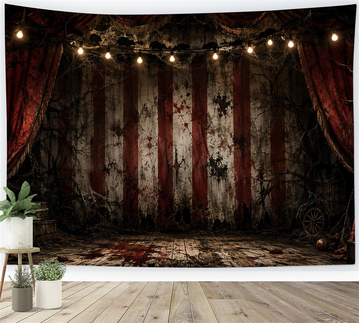 Halloween-Clown-Hintergrund Blutiger Zirkusvorhang Bühnenhintergrund Aus Stoff LXX67-158