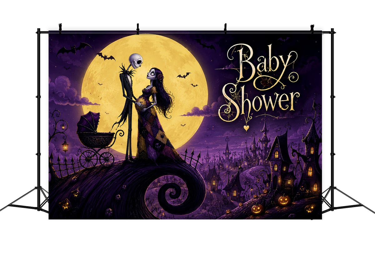 Halloween-Babyparty-Hintergrund Gotisches Skelett-Hexen-Fotografie-Hintergrund LXX67-39