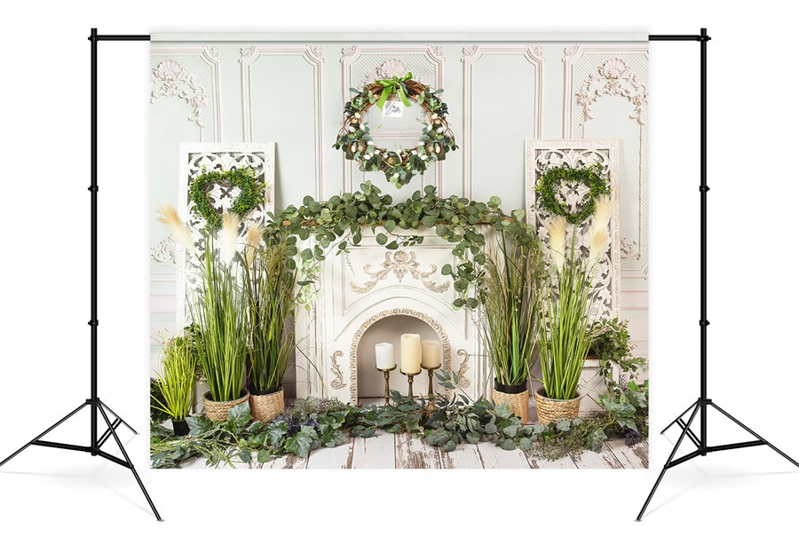 Frühling Greenery Vintage Wand Herd Hintergrund M1-25