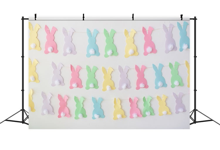 Ostern Buntes Papier Ausschnitt Hase Plüsch Schwanz Hintergrund M1-55