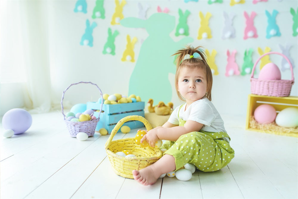 Ostern Buntes Papier Ausschnitt Hase Plüsch Schwanz Hintergrund M1-55