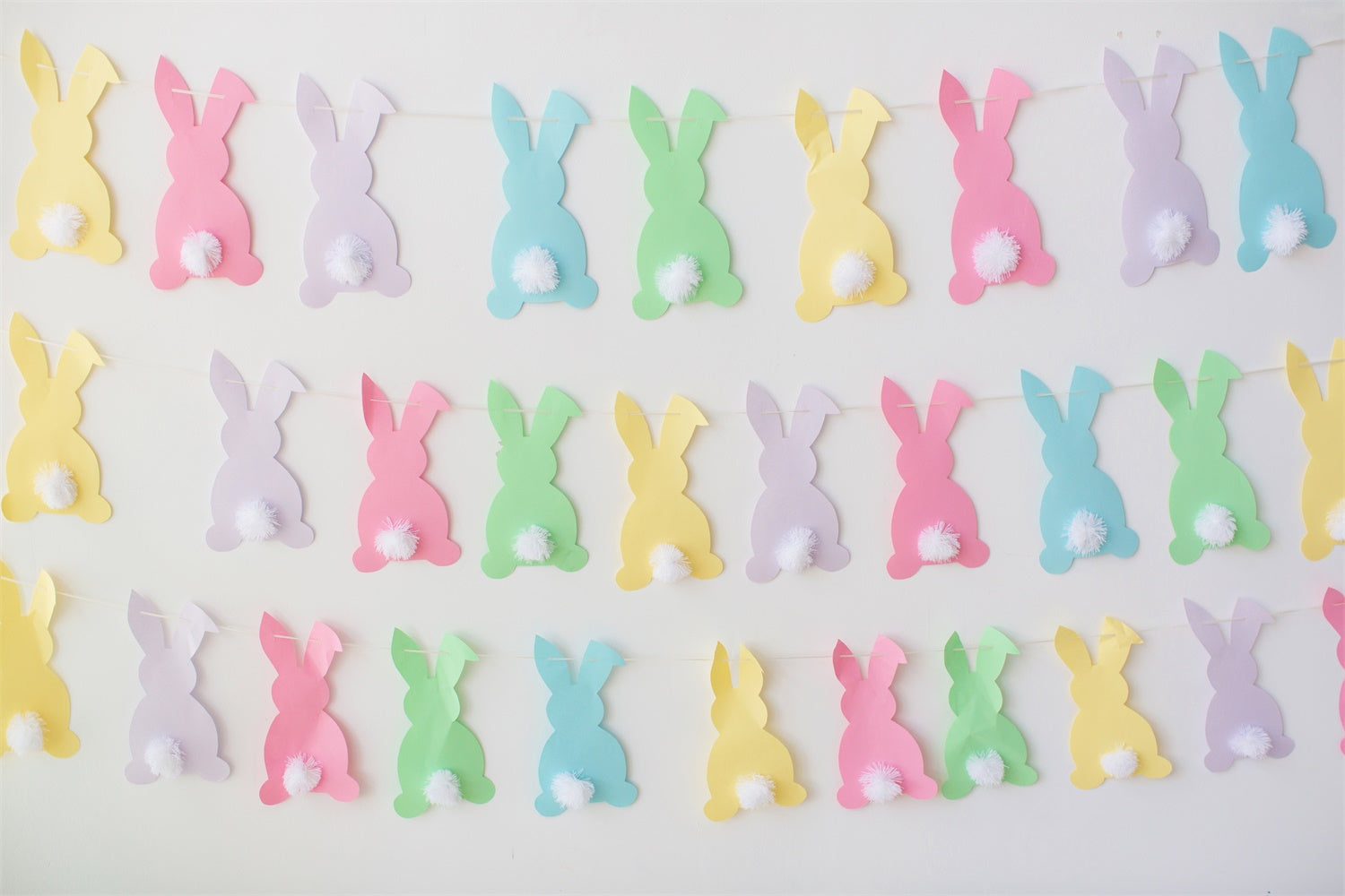 Ostern Buntes Papier Ausschnitt Hase Plüsch Schwanz Hintergrund M1-55