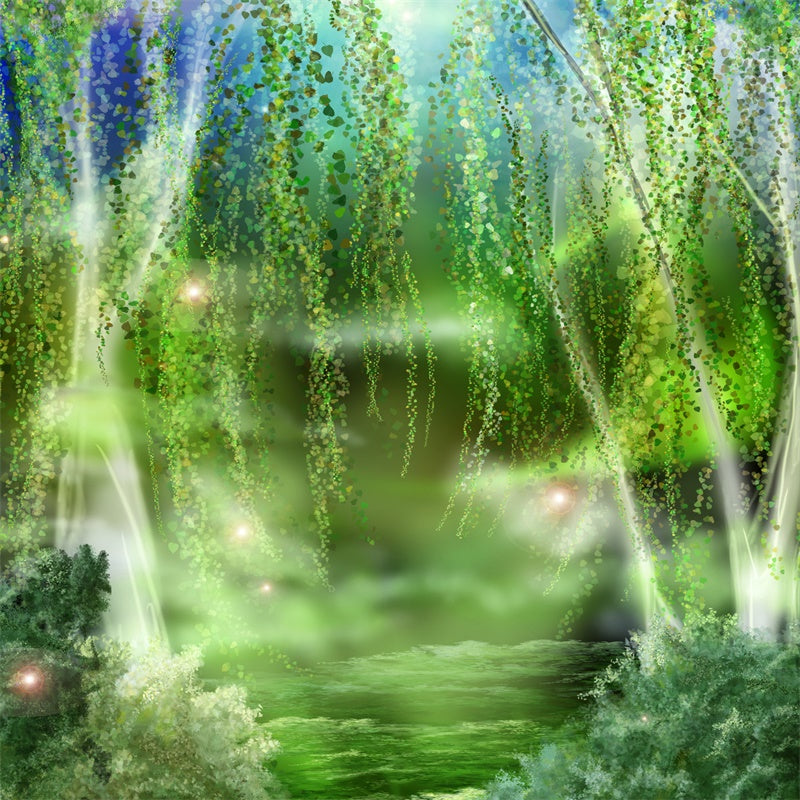 Fantasy Style Wunderland Wald Wolken Hintergrund M1-65