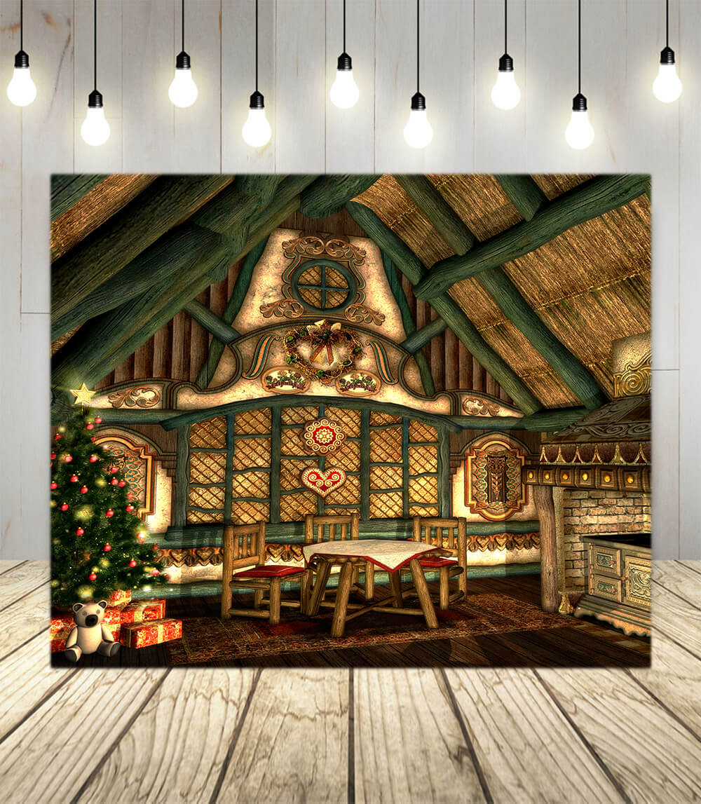 Weihnachtsmann Zimmer Weihnachtsbaum Hintergrund M10-46