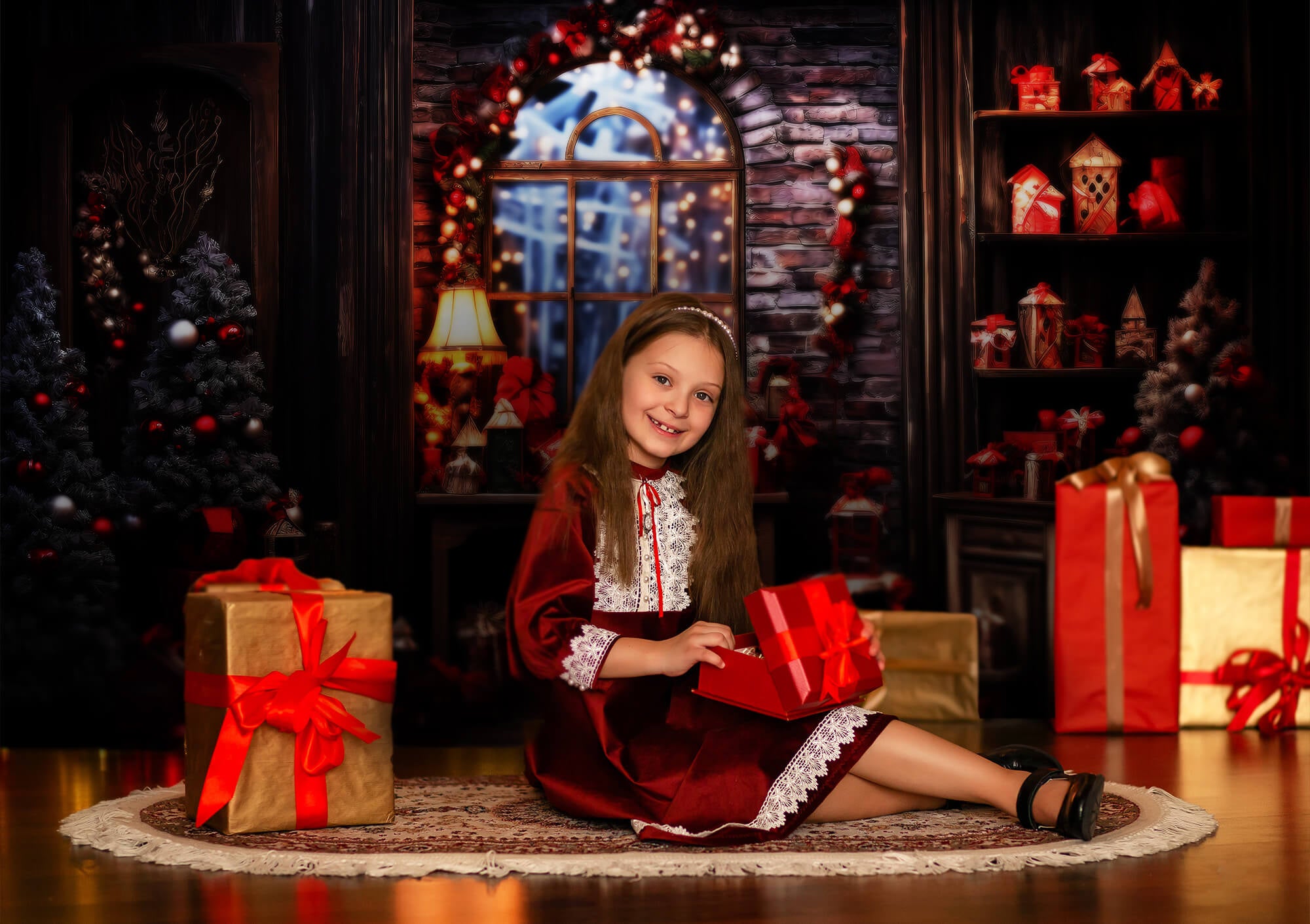 Weihnachtsbaum Geschenke Backdrop für Fotografie M10-51