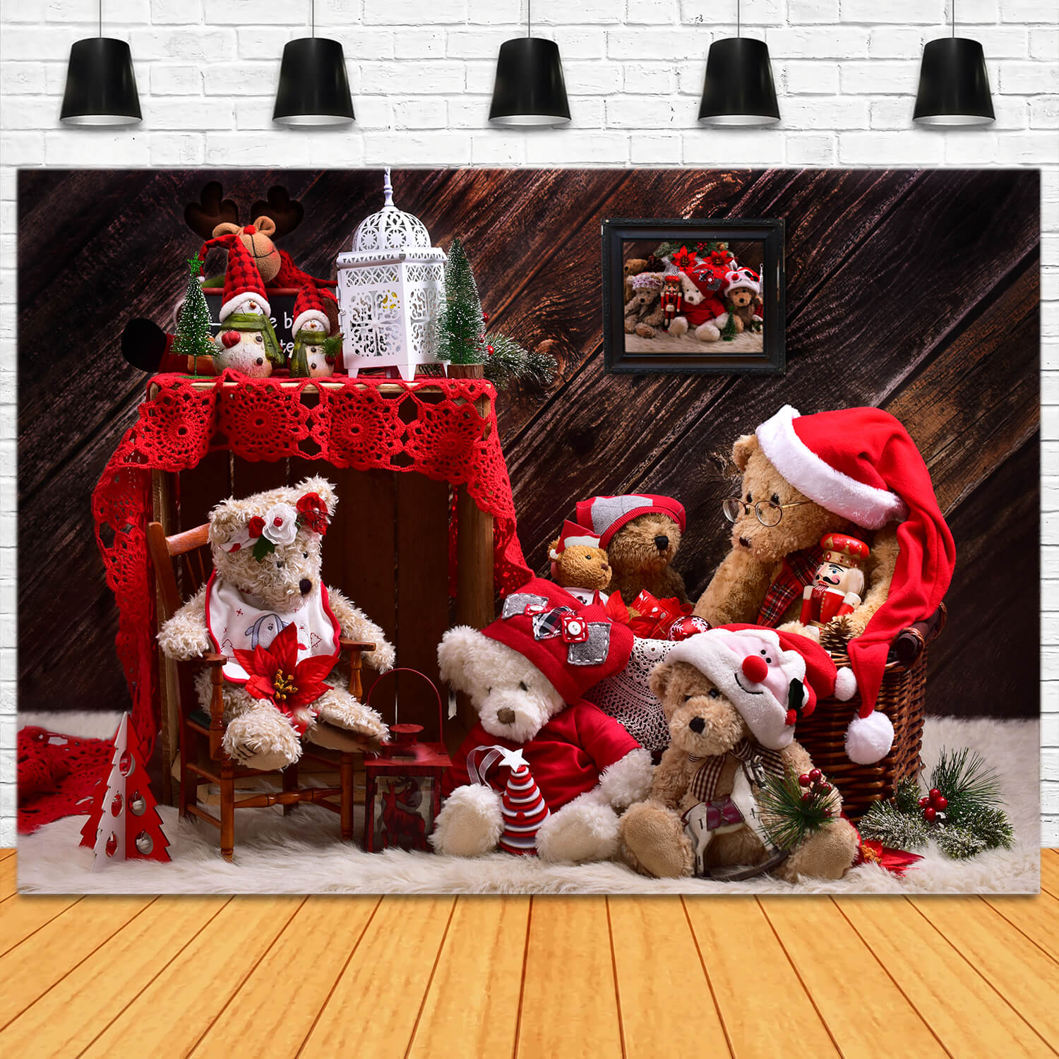 Weihnachten Teddybären Backdrop für Fotografie M11-08