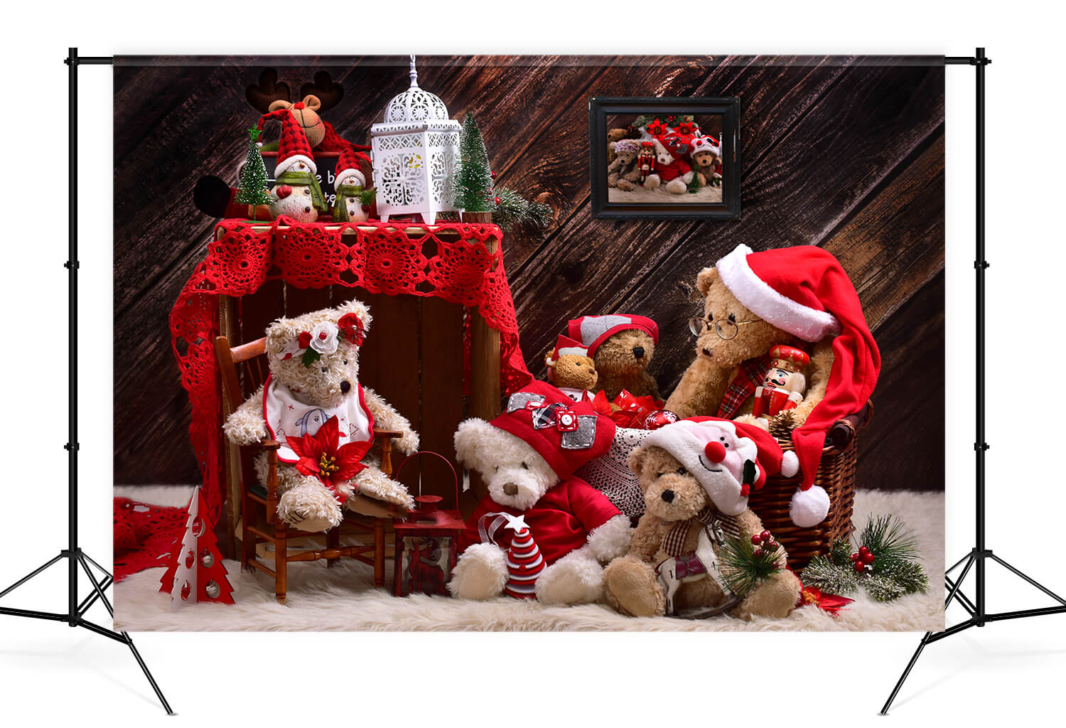 Weihnachten Teddybären Backdrop für Fotografie M11-08