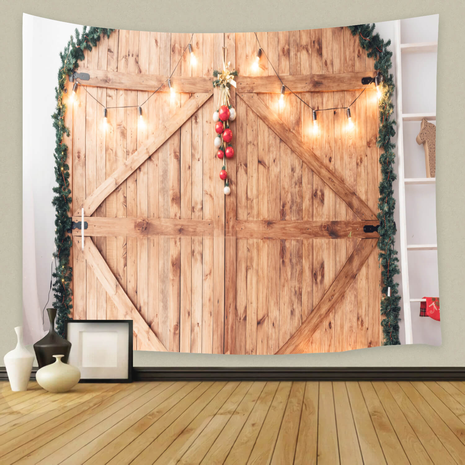 Weihnachten Schlafzimmer Holz Kopfteil Hintergrund M11-32