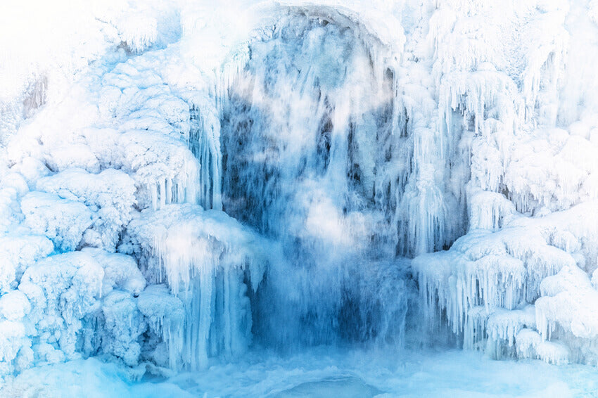 Winter Gefrorener Wasserfall Fotohintergrund M11-54