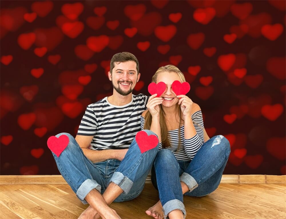 Valentinstag bedeckt rotes Herz Halo verstreut Szene romantische Kulisse M12-06