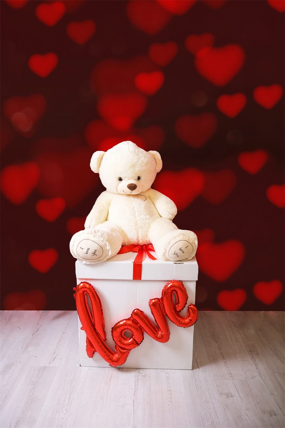 Valentinstag bedeckt rotes Herz Halo verstreut Szene romantische Kulisse M12-06