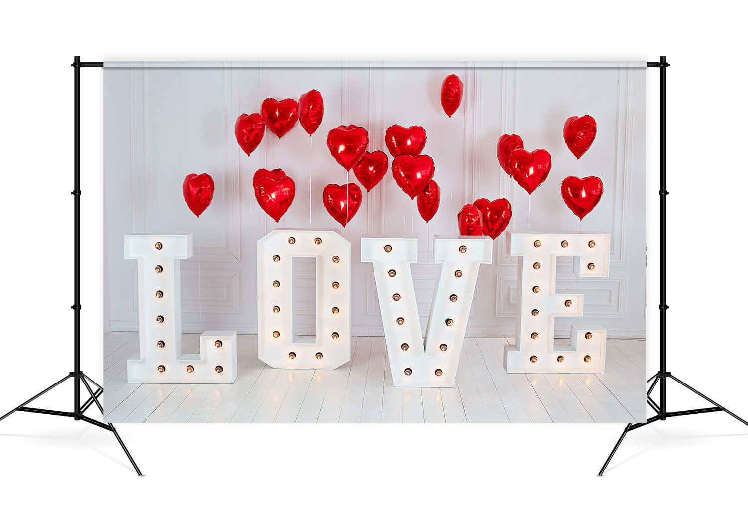 Valentinstag Liebesbriefe LED-Licht Rotes Herz Ballons Hintergrund M12-15